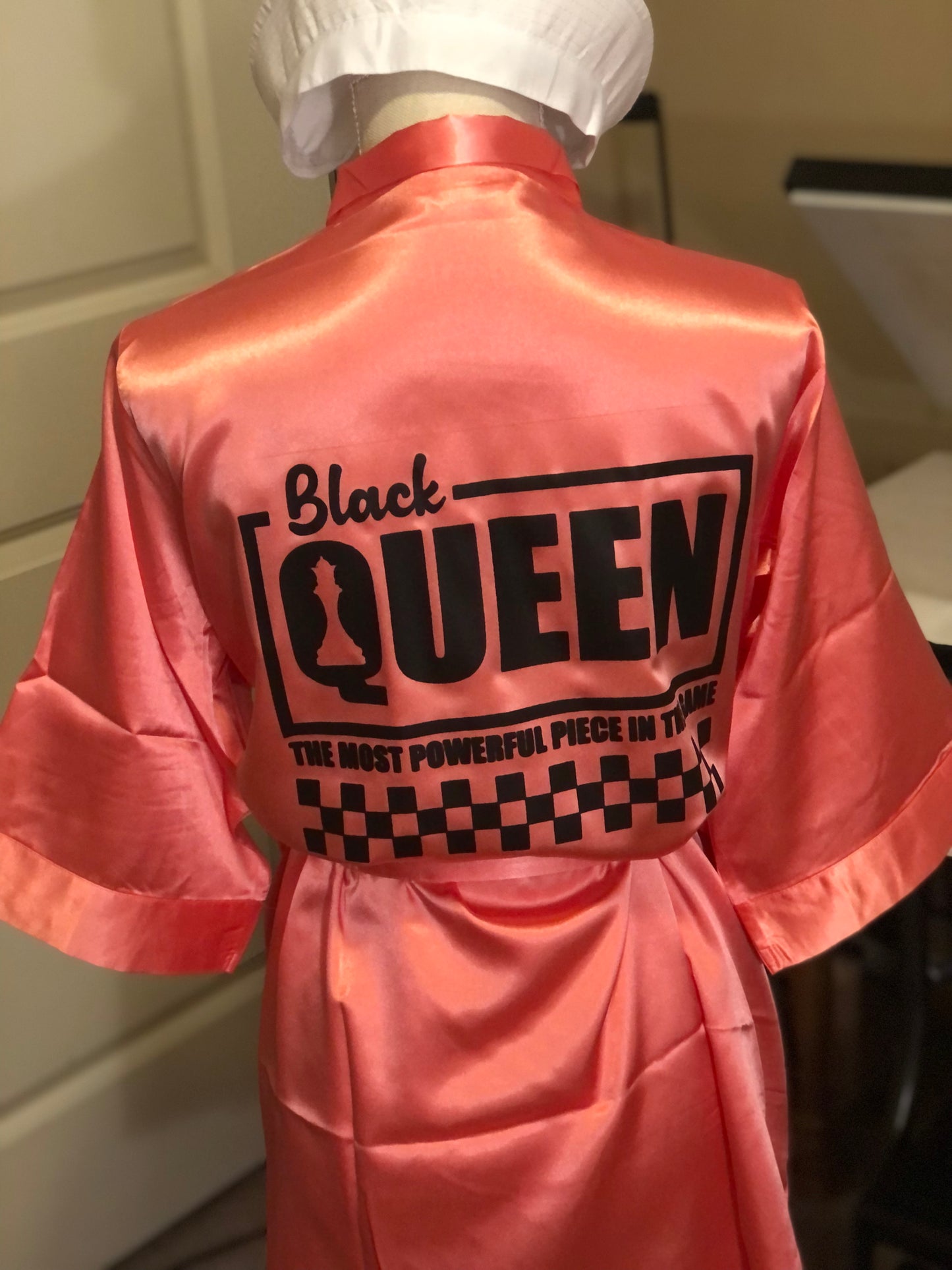 Black Queen Champagne Satan Robe