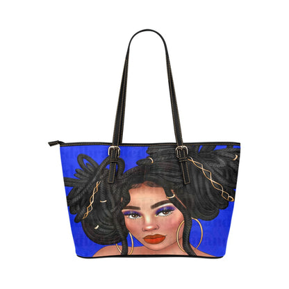 Blue Dread Girl Purse Leather Tote Bag/Large