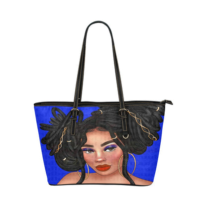 Blue Dread Girl Purse Leather Tote Bag/Large