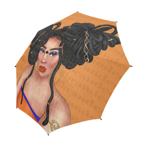 Orange Dread Girl Umbrella Semi-Automatic Foldable