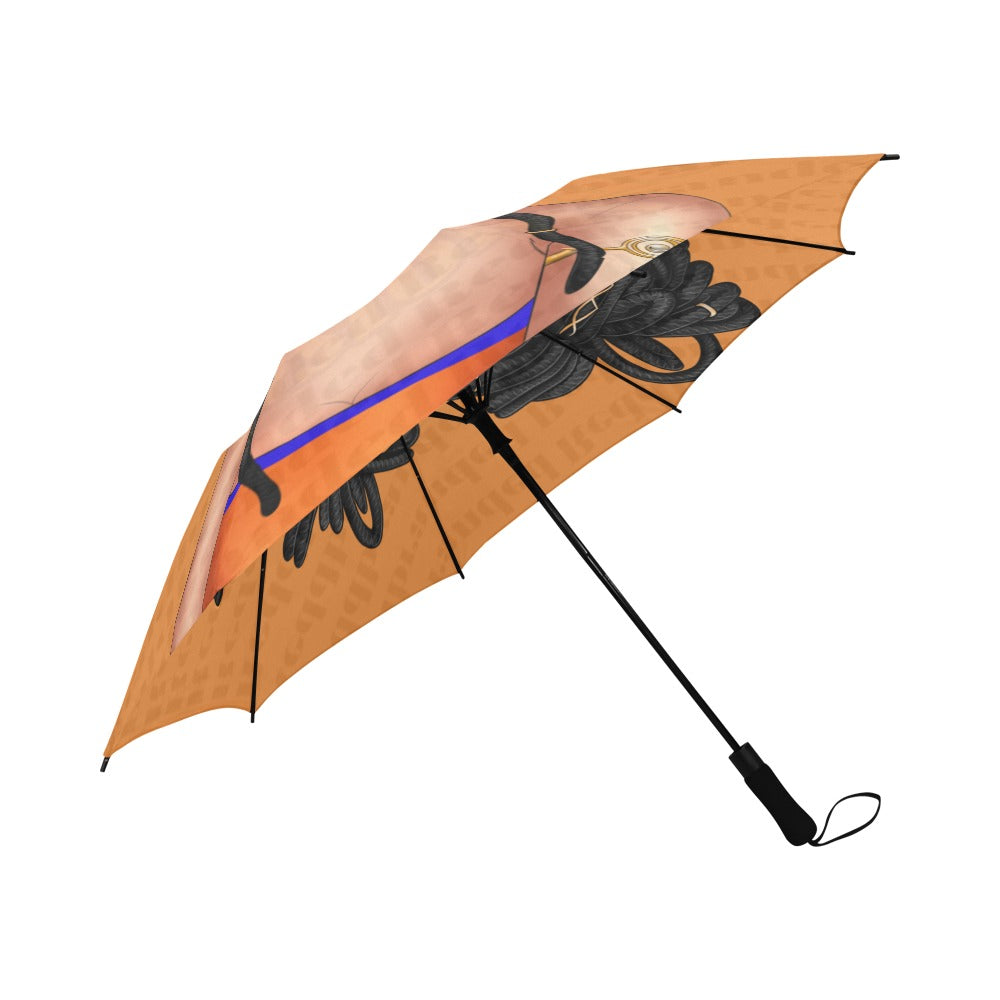 Orange Dread Girl Umbrella Semi-Automatic Foldable