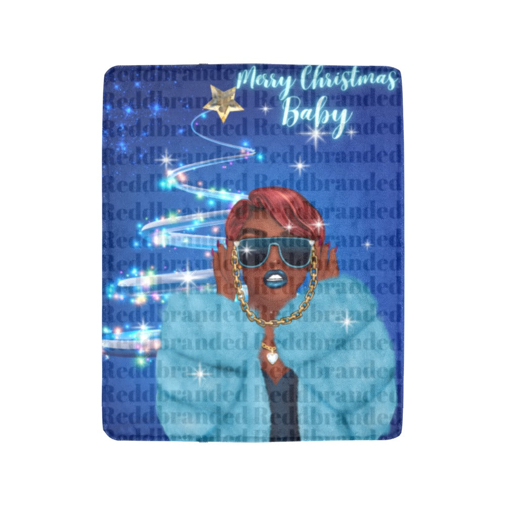 Merry Christmas Blue baby Ultra-Soft Micro Fleece Blanket 40"x50"