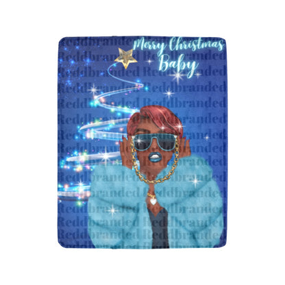 Merry Christmas Blue baby Ultra-Soft Micro Fleece Blanket 40"x50"