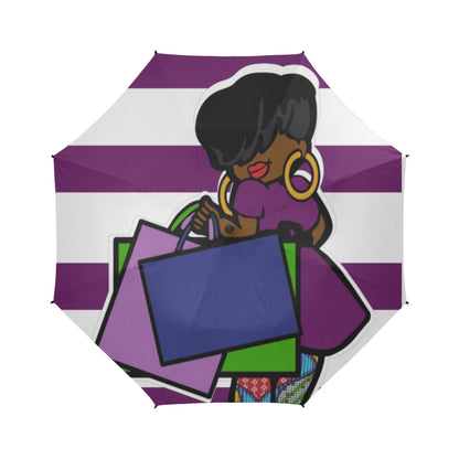 Shopping Diva Semi-Automatic Foldable Umbrella