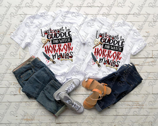 Horror Movies and Cuddle T-Shirt