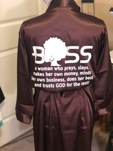 Boss Brown Chocolate Satan Robe